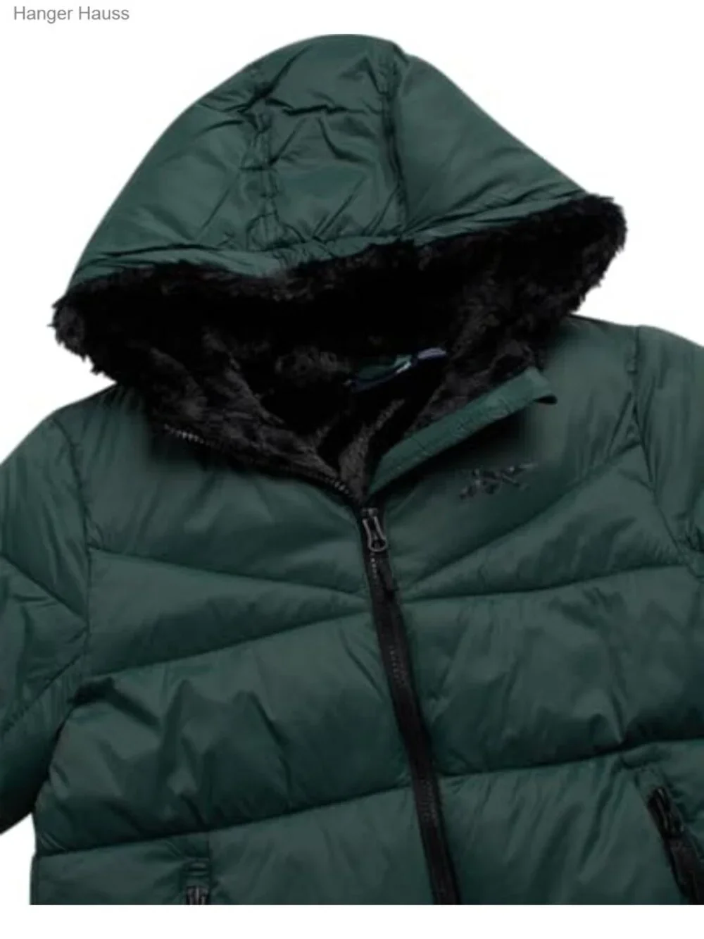 Girls Heavyweight Quilted Puffer Jacket with Sherpa Lining, Faux-Fur Hood, Wind